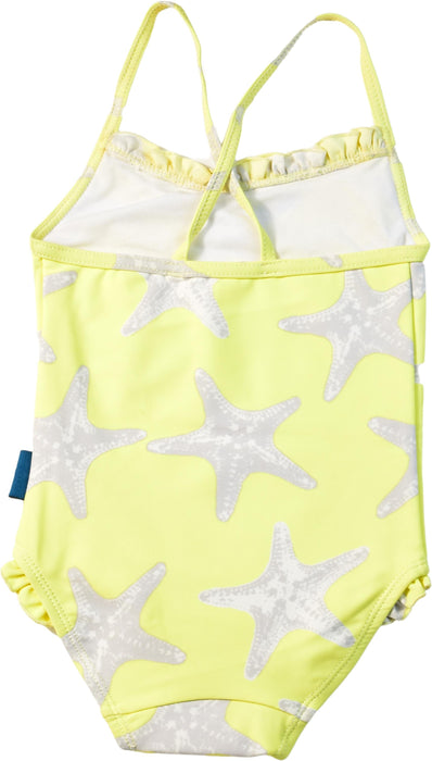 A Yellow Swimsuits from Frolik in size 2T for girl. (Back View)