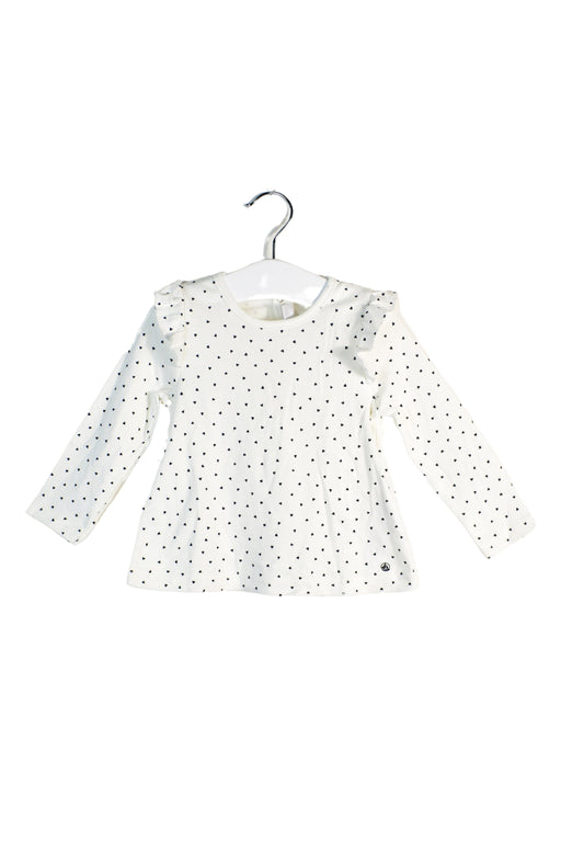 A White Long Sleeve Tops from Petit Bateau in size 12-18M for girl. (Front View)