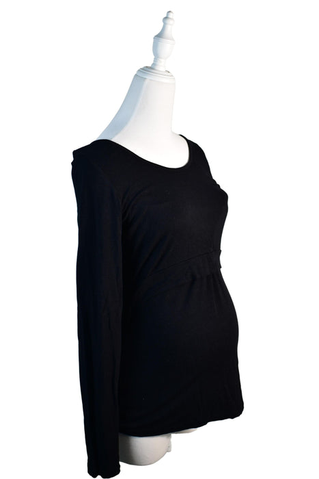 A Black Long Sleeve Tops from Seraphine in size M for maternity. (Front View)