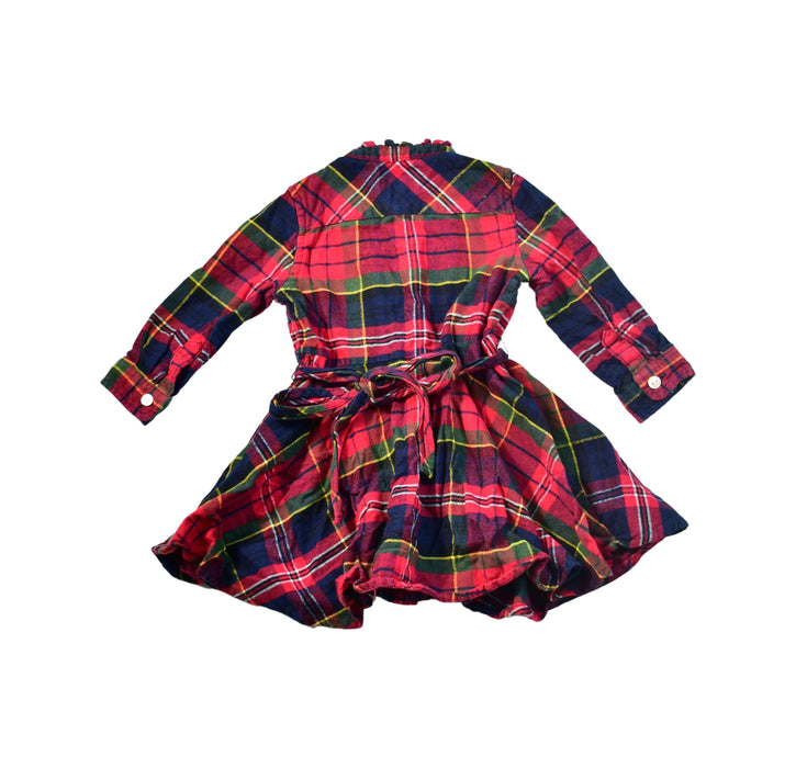 A Red Long Sleeve Dresses from Ralph Lauren in size 6-12M for girl. (Back View)