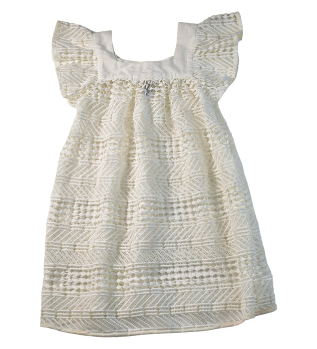 A White Cover Ups from Milly Minis in size 6T for girl. (Front View)