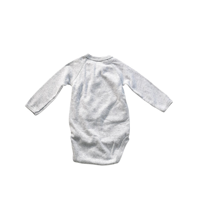 A Grey Long Sleeve Bodysuits from Petit Bateau in size 3-6M for neutral. (Back View)