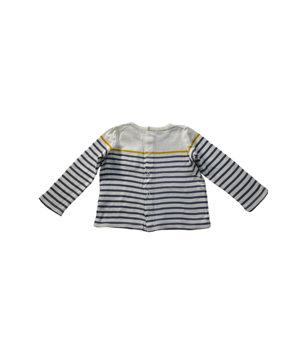 A White Long Sleeve Tops from Petit Bateau in size 12-18M for boy. (Back View)