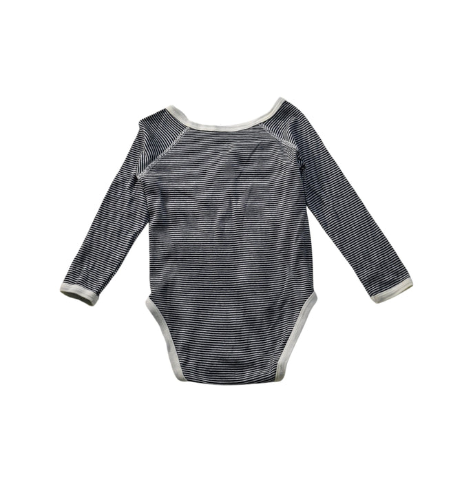 A Black Long Sleeve Bodysuits from Petit Bateau in size 6-12M for girl. (Back View)