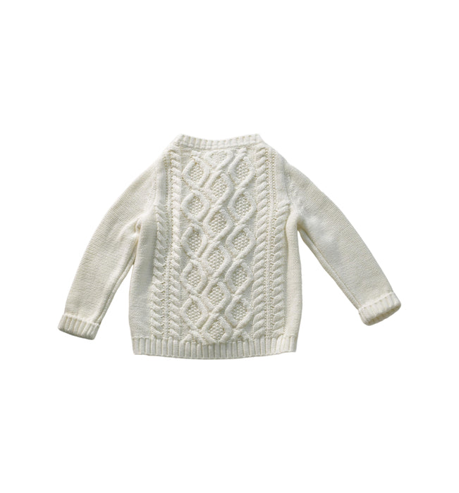 A White Cardigans from The Little White Company in size 6-12M for girl. (Back View)