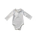 A White Long Sleeve Bodysuits from Jacadi in size 6-12M for girl. (Front View)