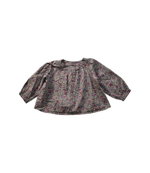 A Grey Long Sleeve Tops from Bonpoint in size 3-6M for girl. (Front View)