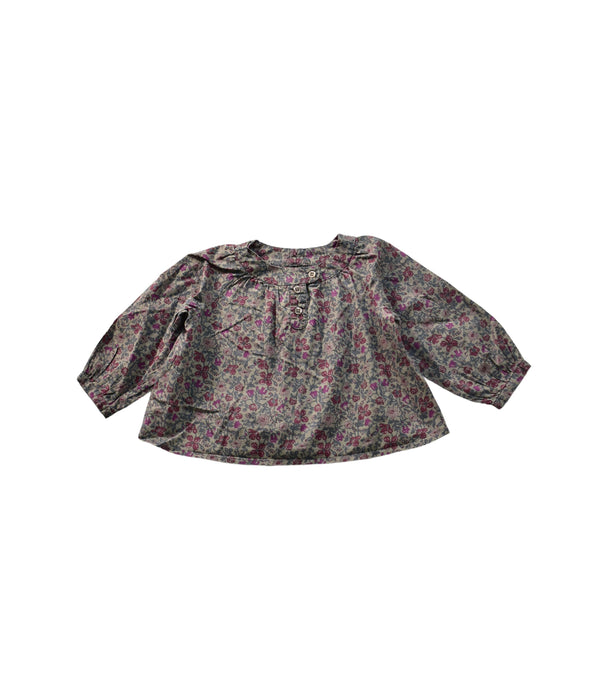 A Grey Long Sleeve Tops from Bonpoint in size 3-6M for girl. (Front View)