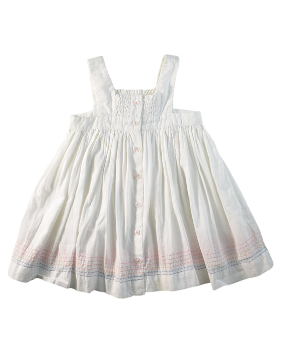 A White Sleeveless Dresses from Bout'Chou in size 3-6M for girl. (Back View)