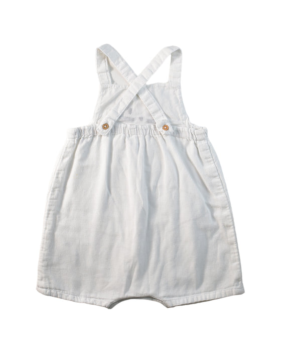 A White Overall Shorts from Bout'Chou in size 6-12M for neutral. (Back View)