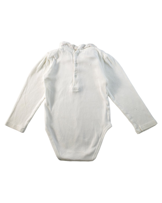 A White Long Sleeve Bodysuits from Bout'Chou in size 12-18M for girl. (Back View)