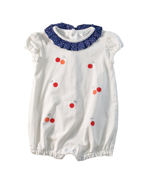 A White Short Sleeve Rompers from Mayoral in size 3-6M for girl. (Front View)