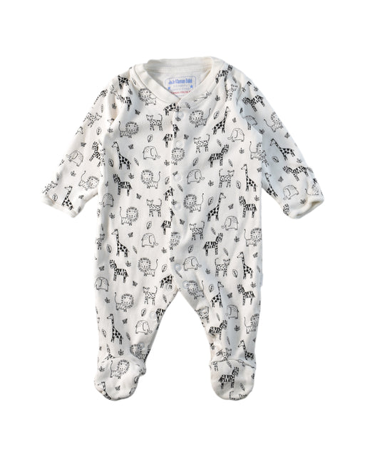 A White Long Sleeve Jumpsuits from Jojo Maman Bébé in size 0-3M for neutral. (Front View)