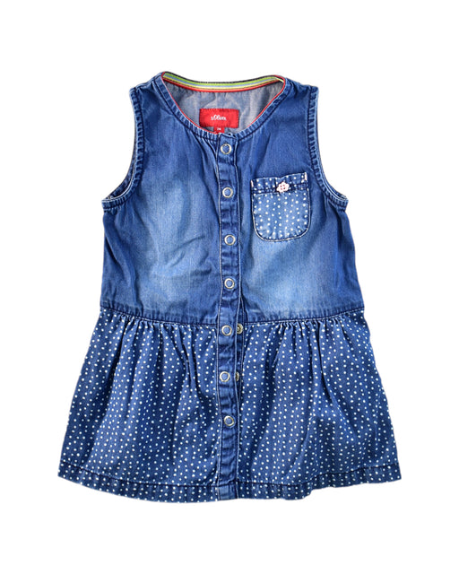 A Blue Sleeveless Dresses from s.Oliver in size 6-12M for girl. (Front View)