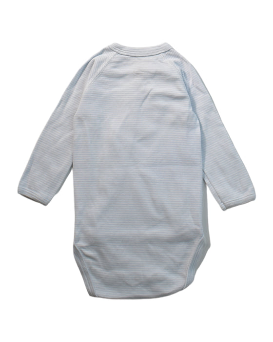 A Blue Long Sleeve Bodysuits from Petit Bateau in size 3-6M for neutral. (Back View)