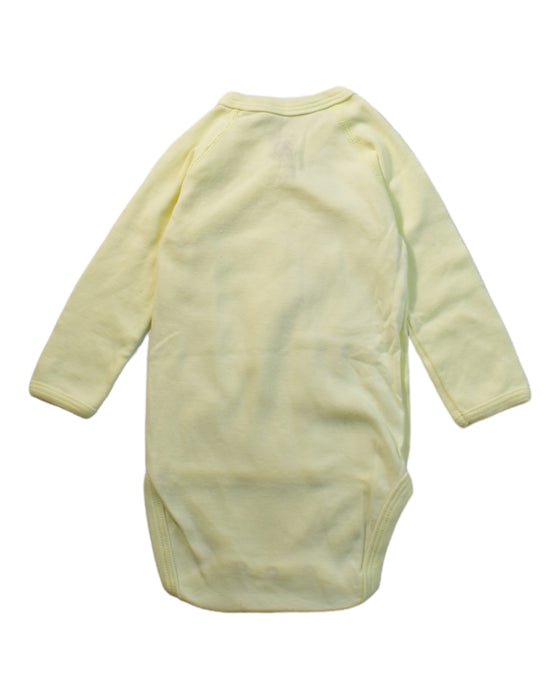 A Yellow Long Sleeve Bodysuits from Petit Bateau in size 3-6M for neutral. (Back View)