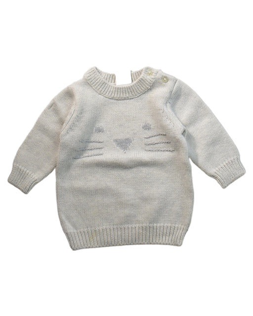 A Grey Knit Sweaters from Seed in size 0-3M for neutral. (Front View)