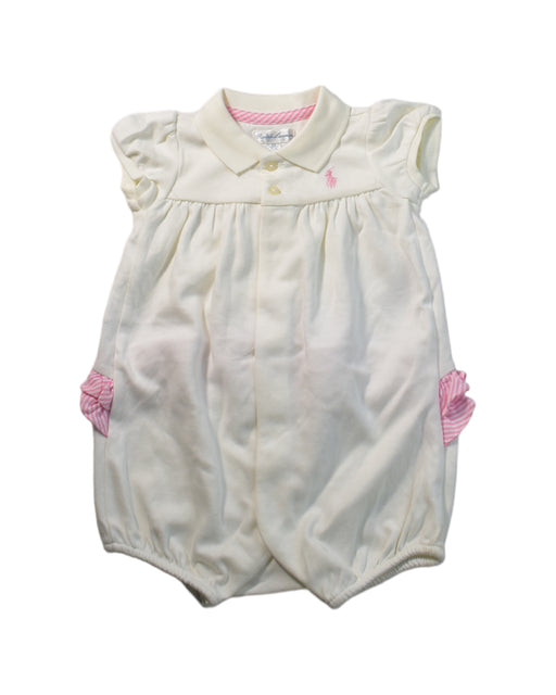 A White Rompers from Ralph Lauren in size 3-6M for girl. (Front View)