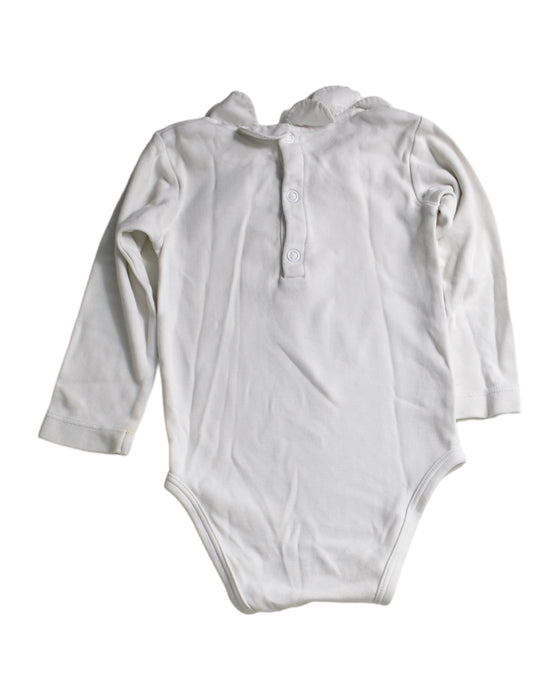 A White Long Sleeve Bodysuits from Jacadi in size 6-12M for girl. (Back View)