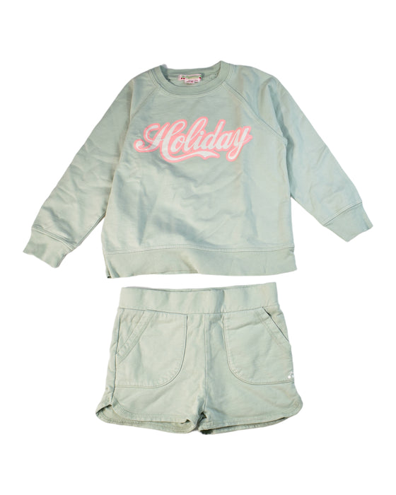 A Green Shorts Sets from Bonpoint in size 4T for girl. (Front View)