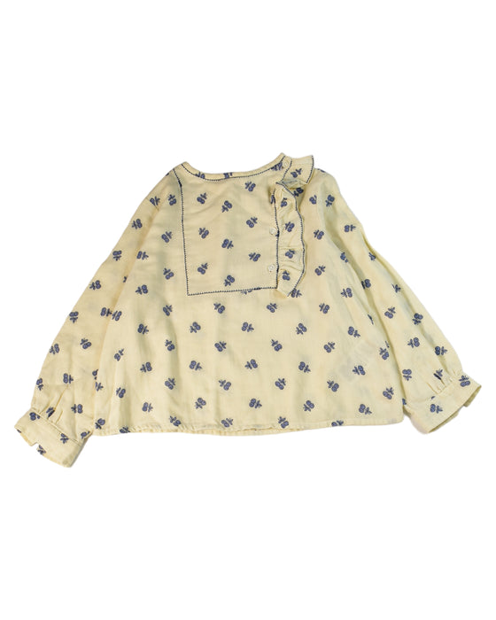 A Beige Long Sleeve Tops from Bonpoint in size 4T for girl. (Front View)