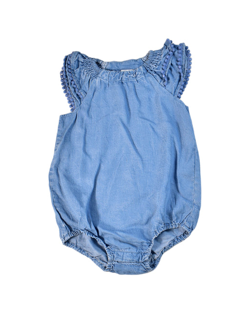 A Blue Long Sleeve Bodysuits from Seed in size 12-18M for girl. (Front View)