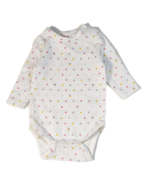 A White Long Sleeve Bodysuits from Seed in size Newborn for neutral. (Front View)
