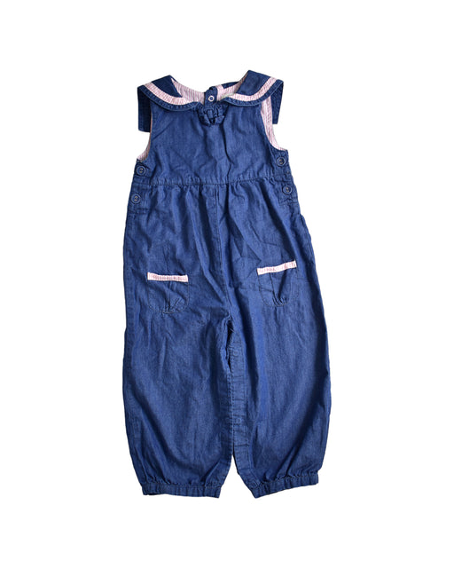 A Blue Sleeveless Jumpsuits from Jojo Maman Bébé in size 18-24M for girl. (Front View)