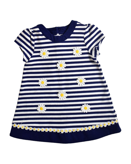 A Navy Short Sleeve Dresses from Little Me in size 2T for girl. (Front View)