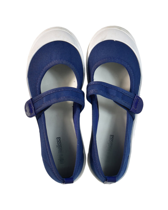 A Blue Slip Ons from Mini Melissa in size 9Y for girl. (Back View)