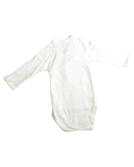 A White Long Sleeve Bodysuits from Petit Bateau in size 0-3M for neutral. (Back View)