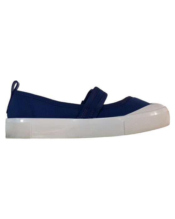 A Blue Slip Ons from Mini Melissa in size 9Y for girl. (Front View)