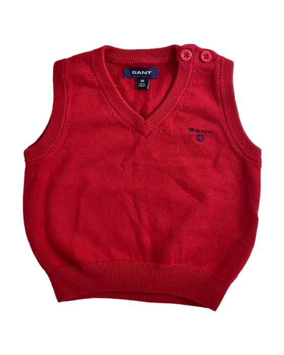 A Red Sweater Vests from GANT in size 3-6M for neutral. (Front View)