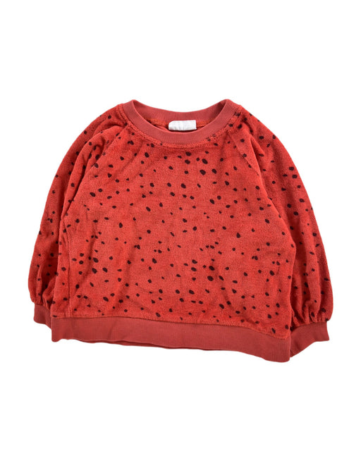 A Red Long Sleeve Tops from maed in size 12-18M for girl. (Front View)