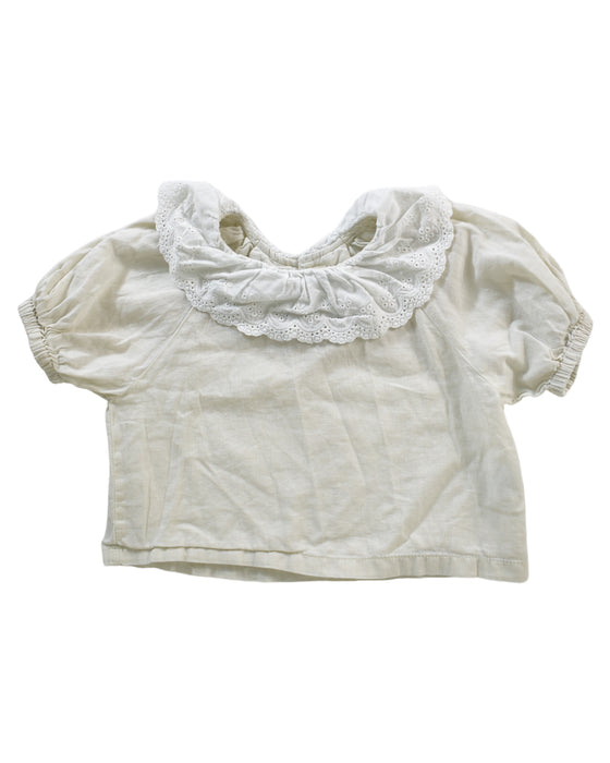 A White Short Sleeve Tops from Gingersnaps in size 4T for girl. (Back View)