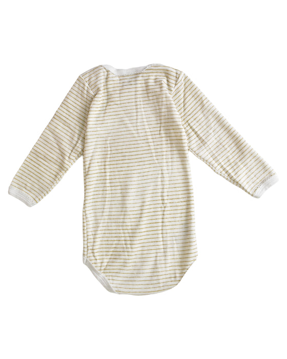 A White Long Sleeve Bodysuits from Petit Bateau in size 6-12M for girl. (Back View)