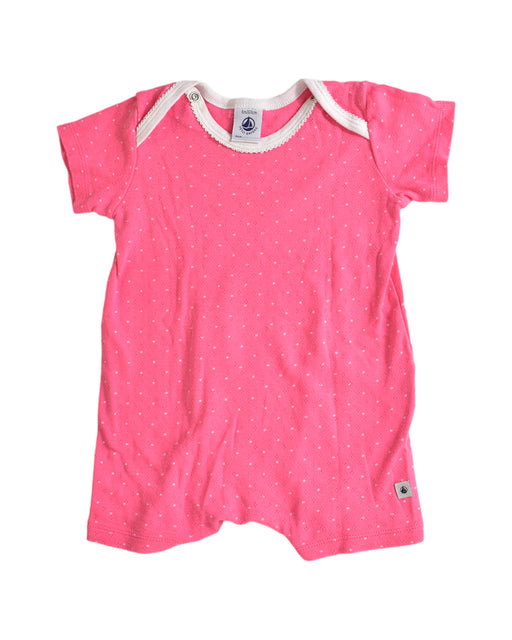 A Pink Bodysuits from Petit Bateau in size 3-6M for girl. (Front View)