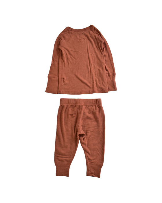 A Brown Pyjama Sets from Nui Organics in size 6-12M for neutral. (Back View)