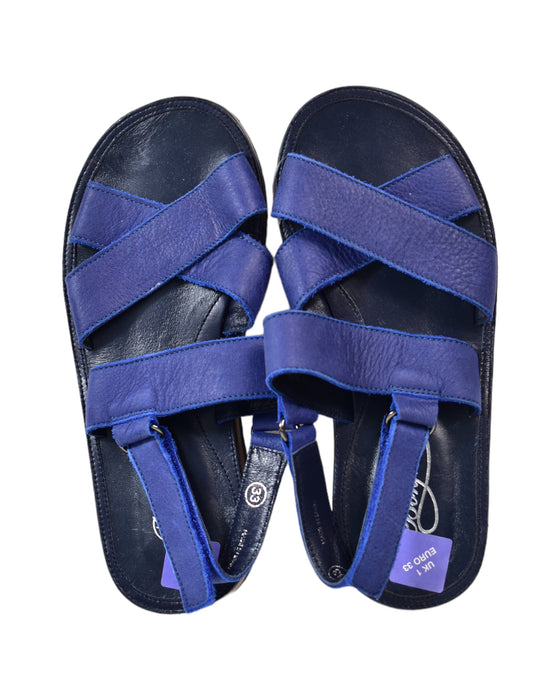 A Blue Sandals from Bonpoint in size 7Y for girl. (Back View)