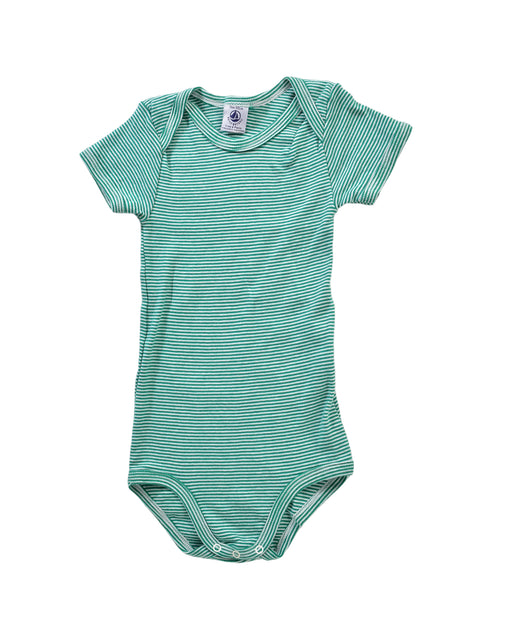 A Green Short Sleeve Bodysuits from Petit Bateau in size 3T for boy. (Front View)