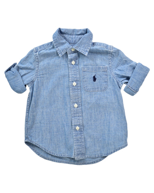 A Blue Shirts from Ralph Lauren in size 6-12M for boy. (Front View)