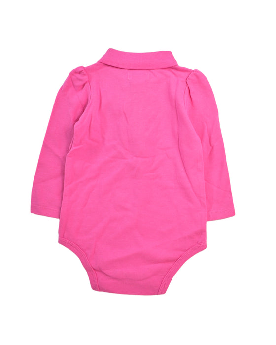 A Pink Long Sleeve Bodysuits from Polo Ralph Lauren in size 6-12M for girl. (Back View)