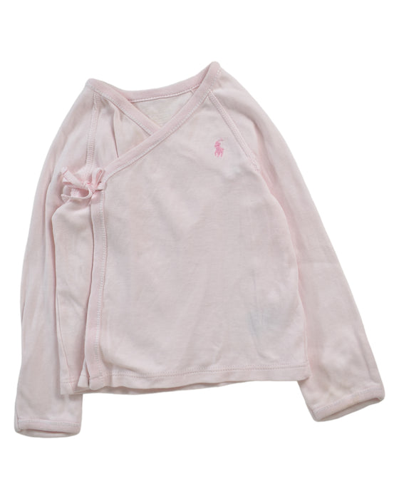 A Pink Long Sleeve Tops from Ralph Lauren in size 6-12M for girl. (Front View)