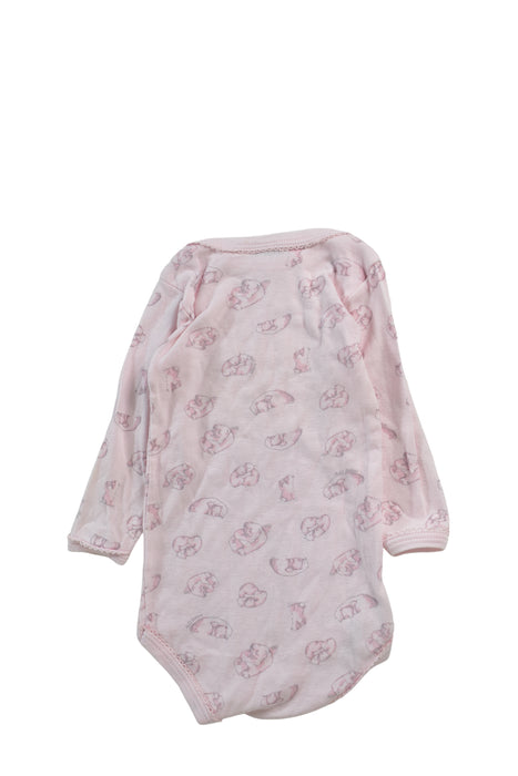 A Pink Long Sleeve Bodysuits from Petit Bateau in size 3-6M for girl. (Back View)