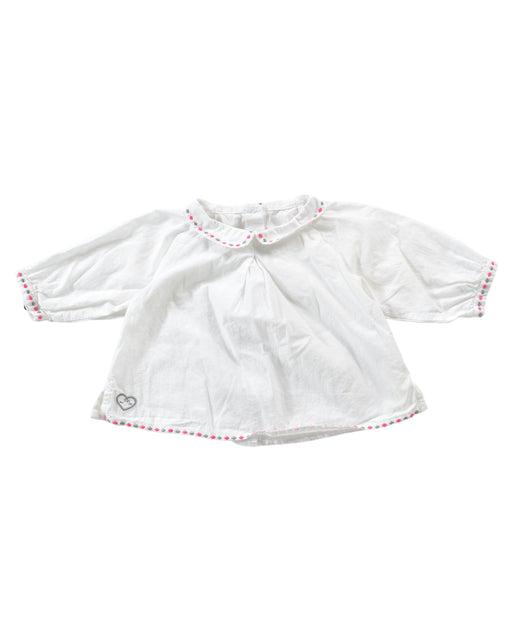 A White Long Sleeve Tops from Chateau de Sable in size 3-6M for girl. (Front View)