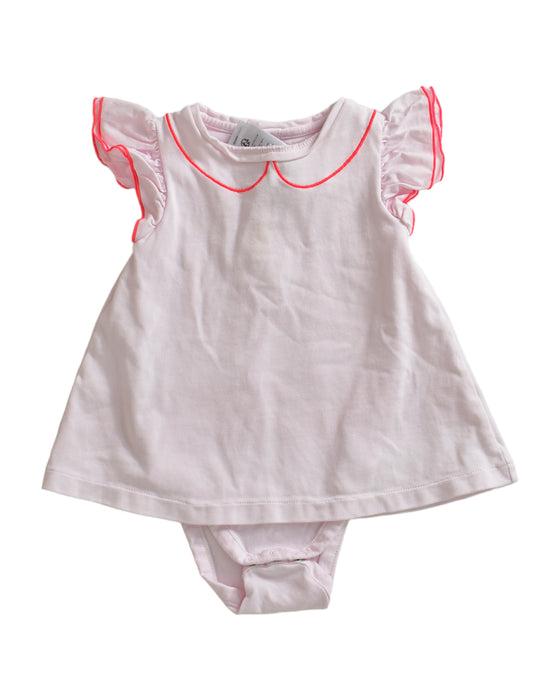 A Pink Rompers from Jacadi in size 0-3M for girl. (Front View)