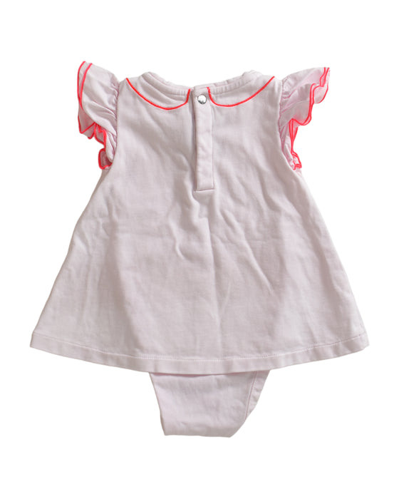 A Pink Rompers from Jacadi in size 0-3M for girl. (Back View)