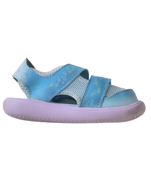 A Blue Sandals from Adidas in size 4T for girl. (Front View)