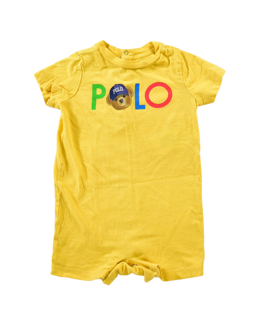 A Yellow Short Sleeve Rompers from Ralph Lauren in size 3-6M for boy. (Front View)