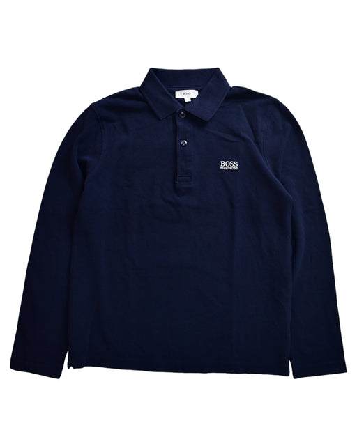 A Navy Long Sleeve Polos from Hugo Boss in size 10Y for boy. (Front View)